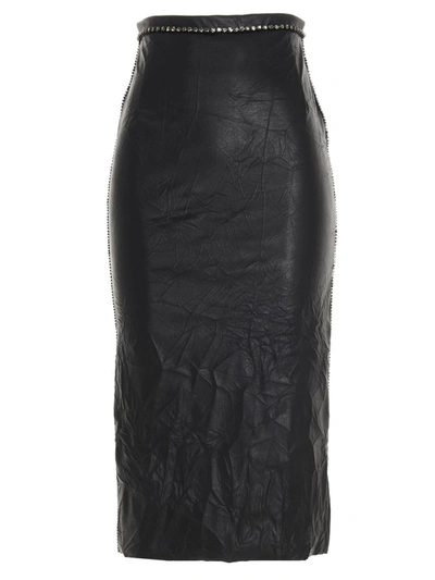 Shop N°21 Rhinestones Crackle Pencil Skirt In Black
