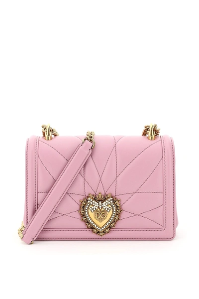 Shop Dolce & Gabbana Devotion Crossbody Mini Bag In Rosa