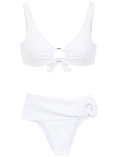 Shop Amir Slama Textured Bikini Set In White