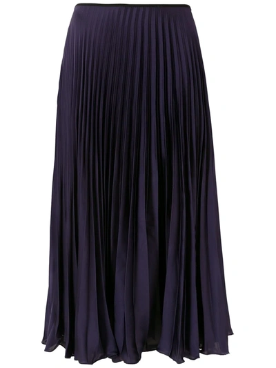 Shop Eva Pleated Midi Skirt In Black