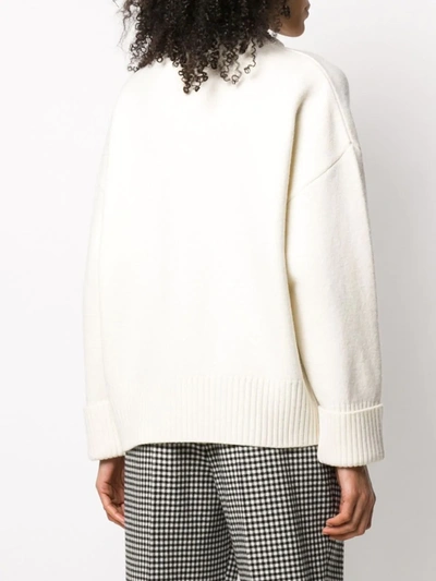 Shop Ami Alexandre Mattiussi Ami De Coeur V-neck Cardigan In White