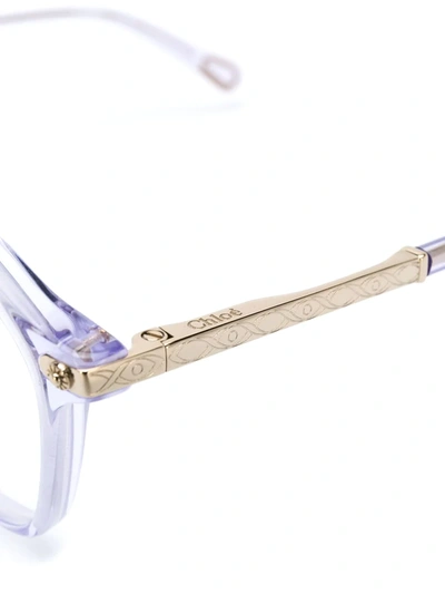 Shop Chloé Round Frame Sunglasses In Purple