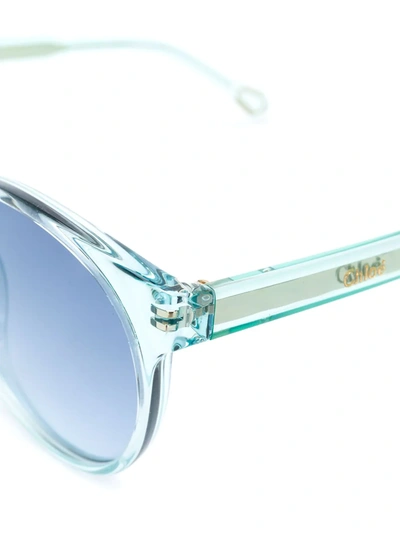 Shop Chloé Round Frame Sunglasses In Blue