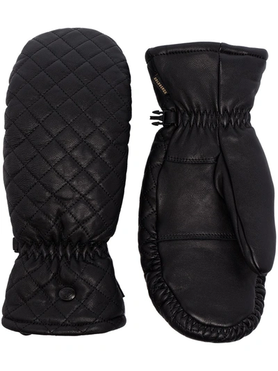 Shop Goldbergh Leather Quilted Ski Gloves In Black