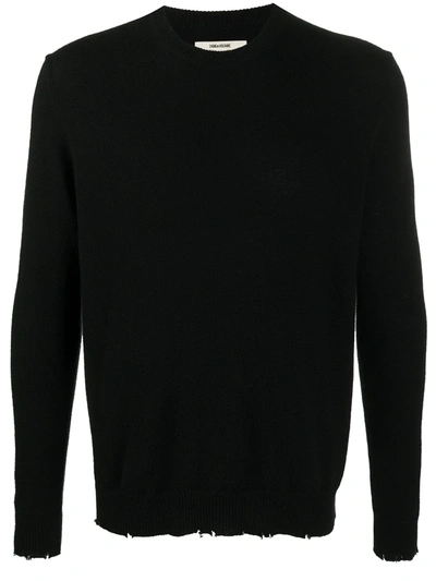 Shop Zadig & Voltaire Long-sleeve Fitted Jumper In Black