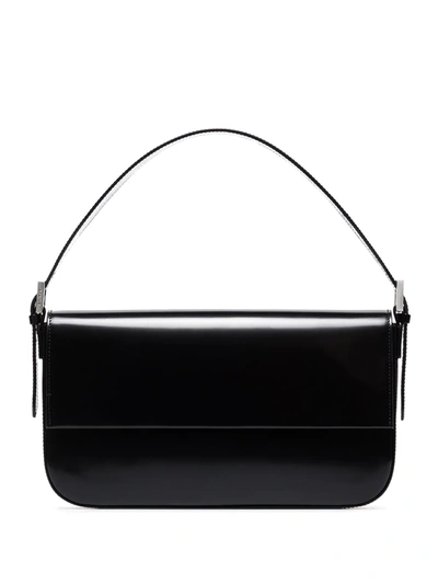 Shop By Far Manu Leather Shoulder Bag In Black