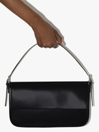 Shop By Far Manu Leather Shoulder Bag In Black