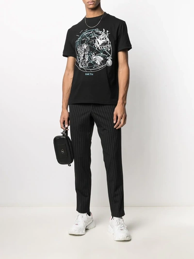 Shop Valentino Graphic Print T-shirt In Black