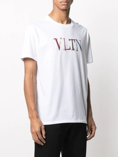 Shop Valentino Logo Print T-shirt In White