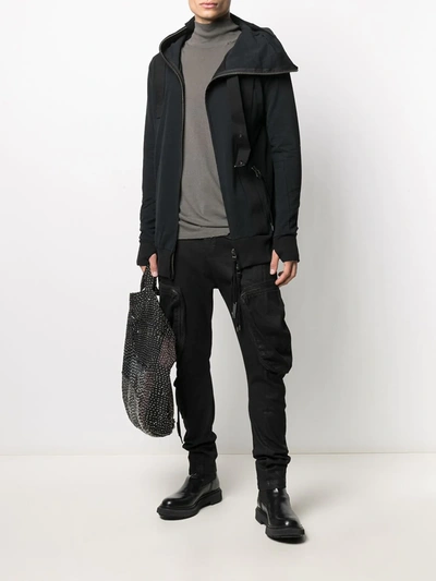 Army Of Me Canvas Strap Detail Hoodie In Black