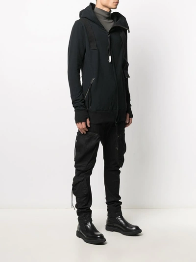 Army Of Me Canvas Strap Detail Hoodie In Black
