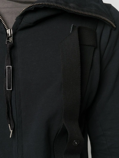 Shop Army Of Me Canvas Strap Detail Hoodie In Black