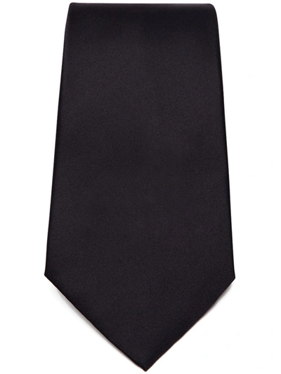 Shop Dolce & Gabbana Pointed Tip Silk Tie In Black