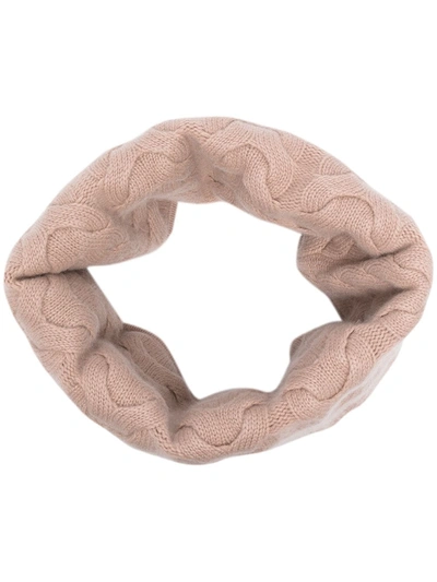 Shop N•peal Cable Knit Cashmere Snood In Pink