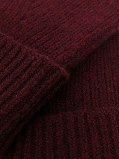 Shop N•peal Ribbed-knit Cashmere Gloves In Red