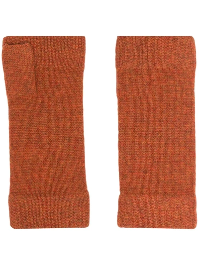 Shop N•peal Fingerless Cashmere Gloves In Orange