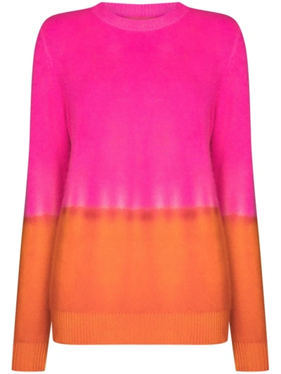 Shop The Elder Statesman Two-tone Cashmere Knit Jumper In Pink