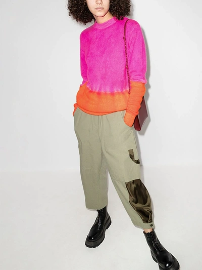 Shop The Elder Statesman Two-tone Cashmere Knit Jumper In Pink