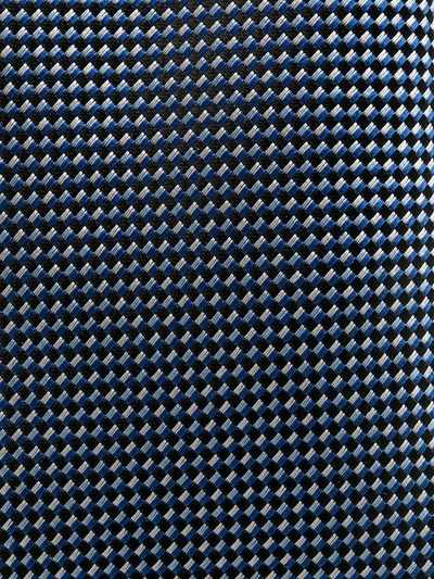 Shop Hugo Boss Square-pattern Silk Tie In Blue