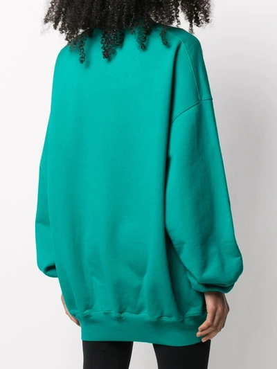 Shop Balenciaga Real Graphic-print Sweatshirt In Green