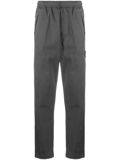 Shop Stone Island Logo Patch Track Pants In Grey