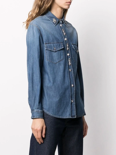 Shop Ermanno Ermanno Button-front Denim Shirt In Blue