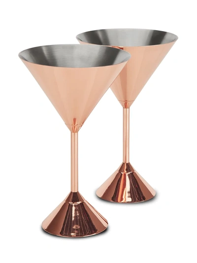 Shop Tom Dixon Plum Set Of Two Martini Glasses In Metallic