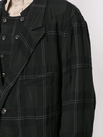 Shop Ziggy Chen Check-pattern Single-breasted Blazer In Black