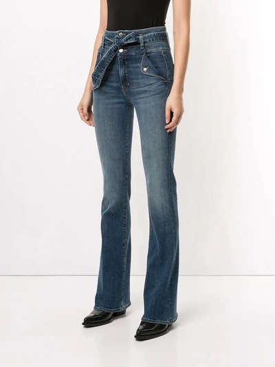 Shop Veronica Beard Mid-rise Flared Jeans In Blue