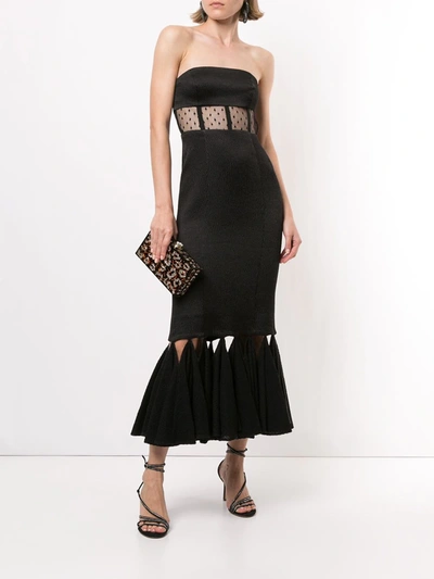 Shop Alexis Verbena Strapless Textured Dress In Black