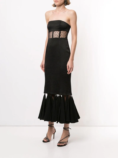 Shop Alexis Verbena Strapless Textured Dress In Black