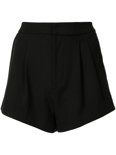 Shop Alexis Lev Box-pleat Shorts In Black