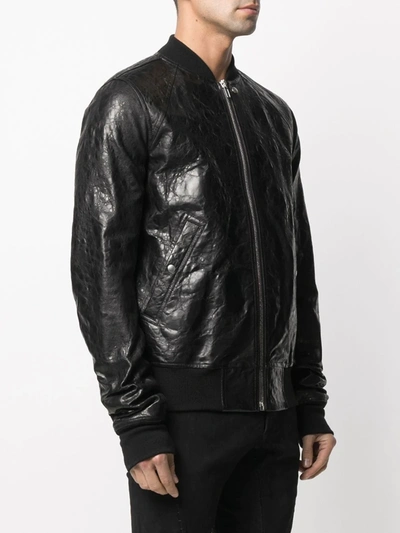 Shop Rick Owens Acid Raglan Sleeved Bomber Jacket In Black
