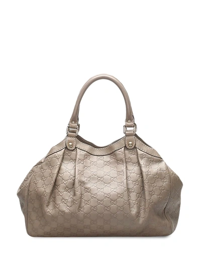 Pre-owned Gucci Ssima Sukey 托特包 In Grey