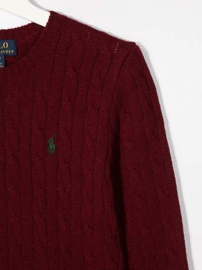 Shop Ralph Lauren Cable-knit Crew-neck Jumper In Red