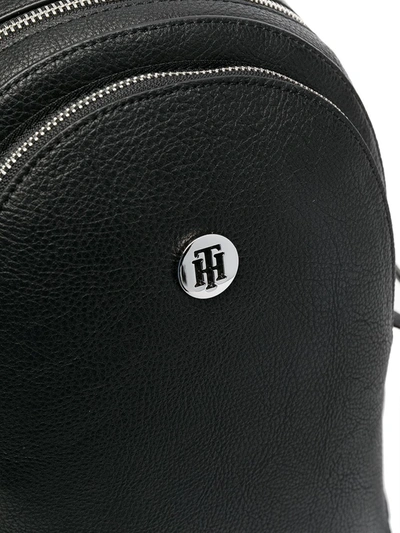 Shop Tommy Hilfiger Monogram Plaque Backpack In Black