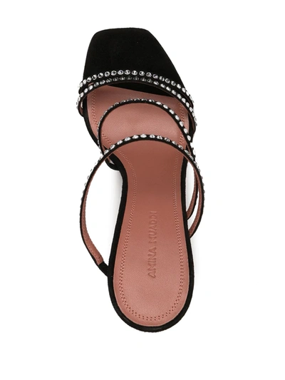 Shop Amina Muaddi Naima Crystal-embellished Sandals In Black