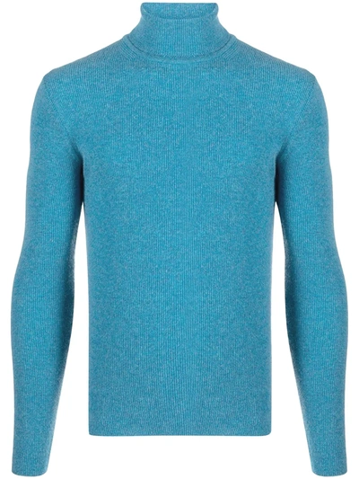 Shop Ader Turtleneck Knit Jumper In Blue