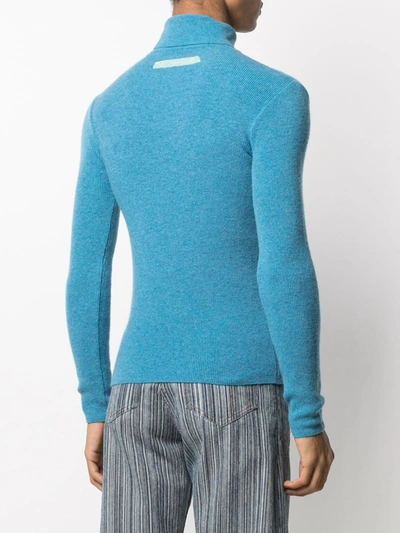 Shop Ader Turtleneck Knit Jumper In Blue