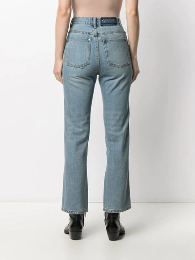 Shop Ader Error Cropped Straight-leg Jeans In Blue