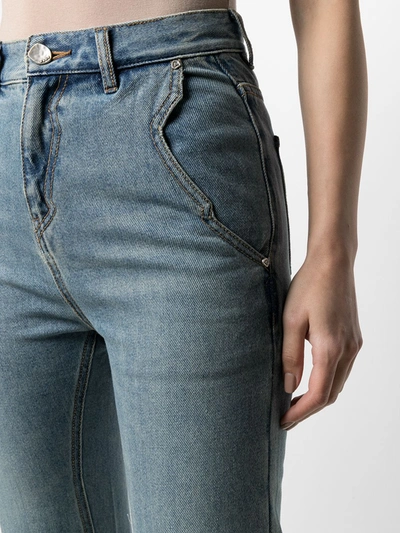 Shop Ader Error Cropped Straight-leg Jeans In Blue