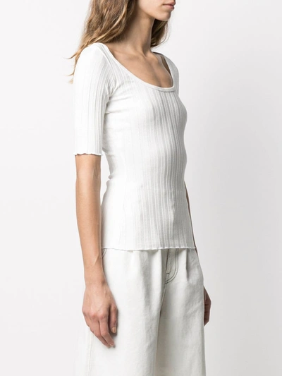 Shop Simon Miller Ribbed Scoop Neck Top In White