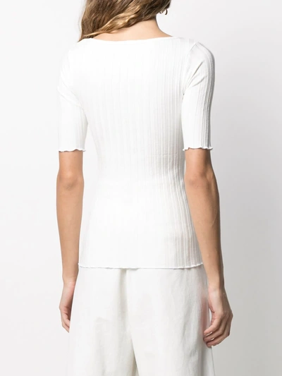 Shop Simon Miller Ribbed Scoop Neck Top In White