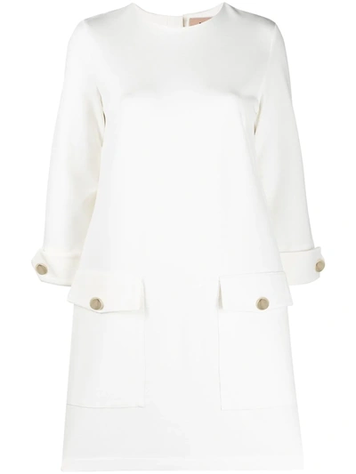 Shop Blanca Vita Button-detail Shift Dress In White