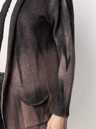 Shop Avant Toi Tie-dye Effect Cardigan In Black