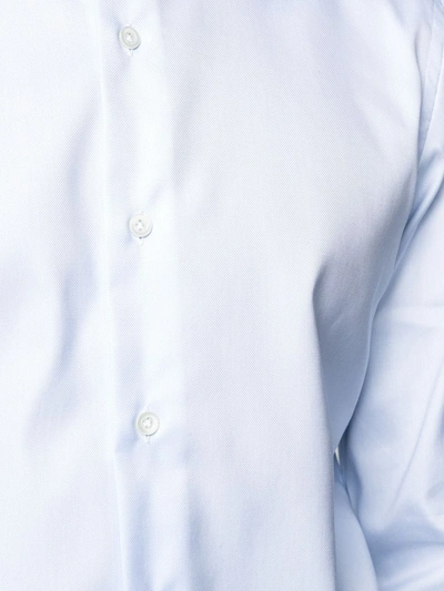 Shop Mazzarelli Classic Collar Buttoned Shirt In Blue
