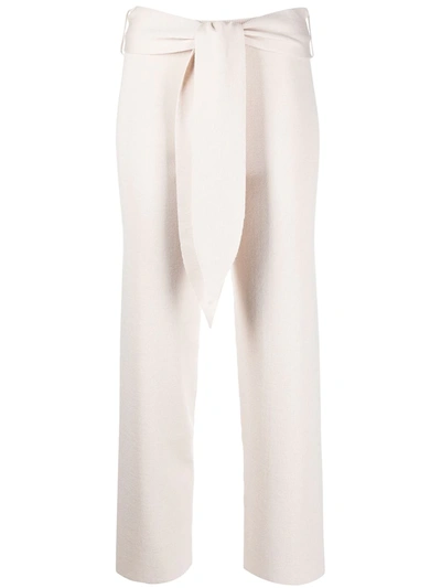 Shop Antonella Rizza Knitted High-waisted Trousers In Neutrals