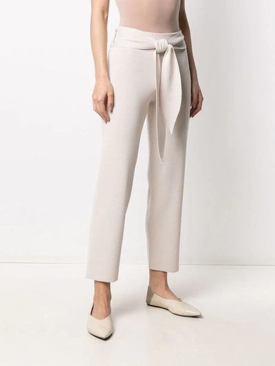 Shop Antonella Rizza Knitted High-waisted Trousers In Neutrals