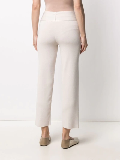 Shop Antonella Rizza Knitted High-waisted Trousers In Neutrals