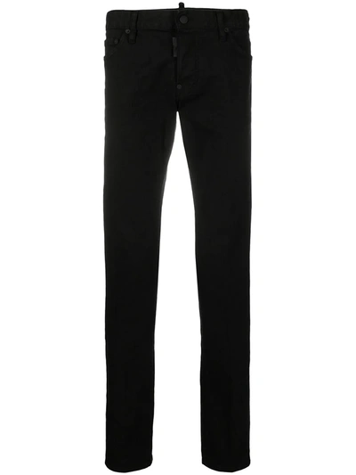 Shop Dsquared2 Garment-dyed Slim-fit Jeans In Black